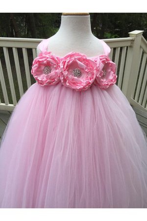 Robe de cortège enfant plissage de tour de ceinture empire avec fleurs en tulle de lotus - photo 2