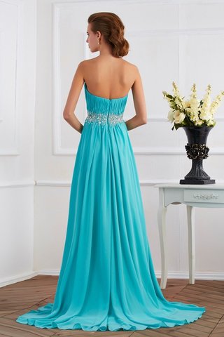 Robe de soirée longue avec chiffon de traîne courte de tour de ceinture empire a-ligne - photo 2