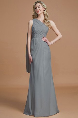 Robe demoiselle d'honneur naturel avec chiffon en forme manche nulle jusqu'au sol - photo 32