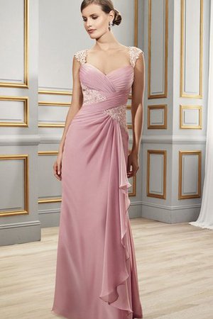 Robe de bal col en reine avec chiffon avec zip appliques jusqu'au sol - photo 1