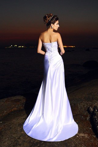 Robe de mariée longue en satin avec lacets en plage de sirène - photo 2