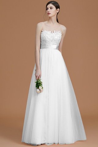 Robe demoiselle d'honneur naturel manche nulle fermeutre eclair col en bateau en tulle - photo 35