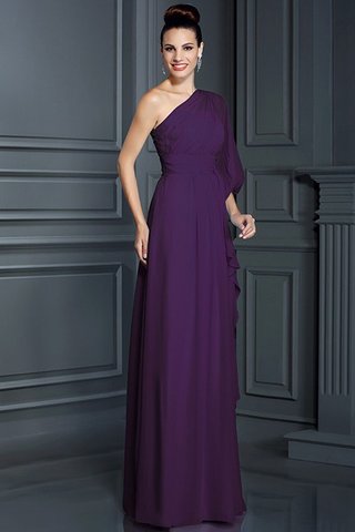 Robe demoiselle d'honneur longue avec chiffon jusqu'au sol d'épaule asymétrique maillot - photo 12