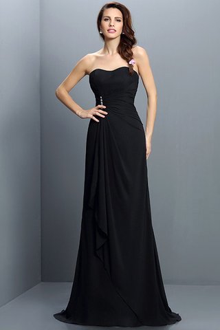 Robe demoiselle d'honneur cordon avec sans manches de bustier avec fronce en chiffon - photo 2