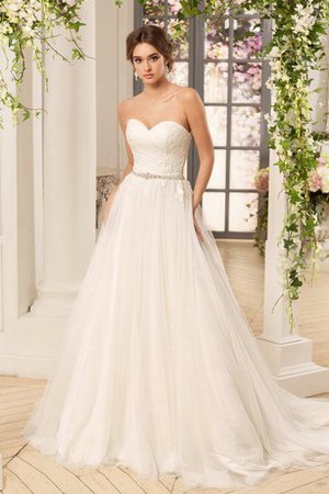 Robe de mariée intemporel plissé elégant avec lacets de col en cœur - photo 1