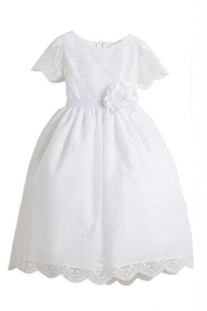 Robe de cortège enfant ligne a avec broderie avec fleurs avec manche courte - photo 1