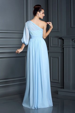 Robe demoiselle d'honneur longue avec chiffon jusqu'au sol d'épaule asymétrique maillot - photo 30