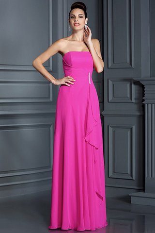 Robe demoiselle d'honneur longue en chiffon de princesse fermeutre eclair avec perle - photo 11