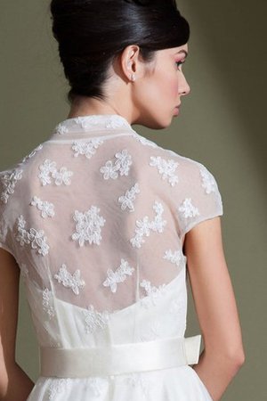 Robe de mariée romantique textile en tulle a-ligne avec manche courte appliques - photo 2