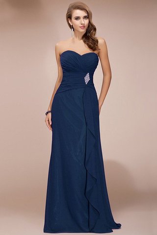 Robe demoiselle d'honneur avec zip avec perle col en forme de cœur avec chiffon en forme - photo 9