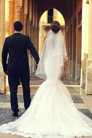 Robe de mariée manche nulle de traîne courte de sirène bretelles spaghetti cordon - photo 2