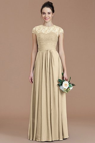 Robe demoiselle d'honneur naturel avec chiffon de princesse au niveau de cou a-ligne - photo 12