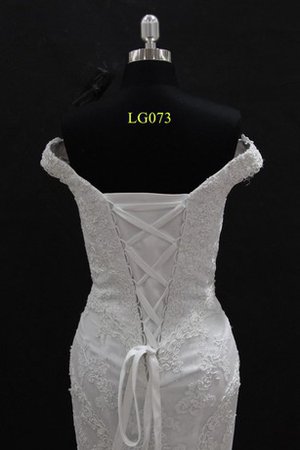 Robe de mariée luxueux appliques de traîne moyenne manche nulle avec lacets - photo 2