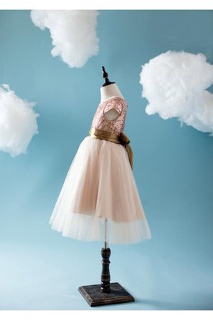 Robe de cortège enfant plissé eclaté encolure ronde en tulle a-ligne - photo 2