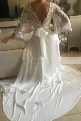 Robe de mariée angélique a-ligne ceinture avec ruban naturel - photo 3