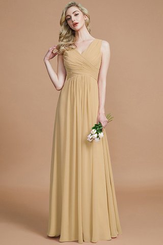 Robe demoiselle d'honneur de princesse v encolure ligne a jusqu'au sol avec chiffon - photo 16