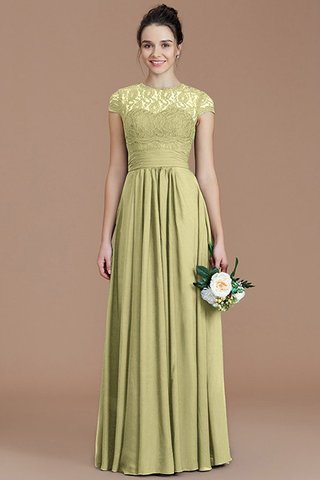 Robe demoiselle d'honneur naturel avec chiffon de princesse au niveau de cou a-ligne - photo 14