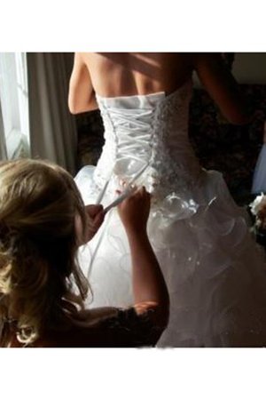 Robe de mariée avec cristal lache en organza avec sans manches avec perle - photo 2