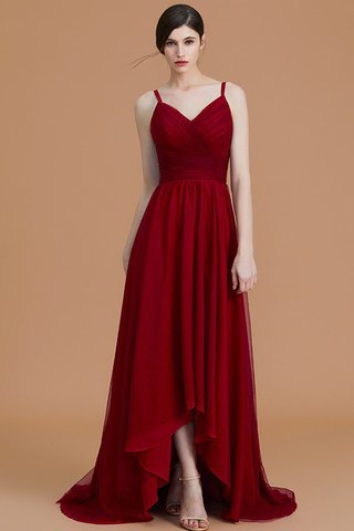 Robe demoiselle d'honneur a-ligne manche nulle avec chiffon avec zip de lotus - photo 4