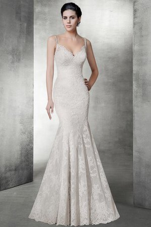 Robe de mariée sexy naturel en dentelle avec sans manches de traîne moyenne - photo 1