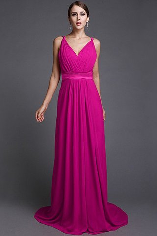 Robe demoiselle d'honneur longue en chiffon de princesse de lotus de traîne courte - photo 10