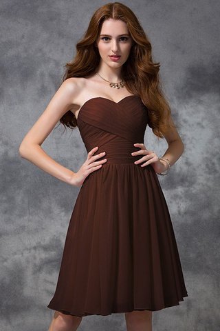 Robe demoiselle d'honneur naturel de princesse ruché avec zip avec chiffon - photo 9