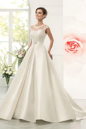 Robe de mariée delicat sobre avec bouton avec manche épeules enveloppants a-ligne - photo 1