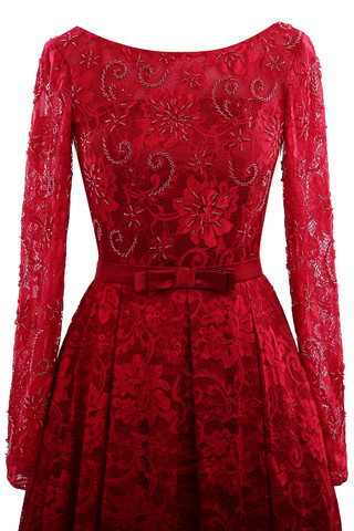 Robe de soirée romantique en dentelle avec cristal avec manche longue dans l'eglise - photo 2