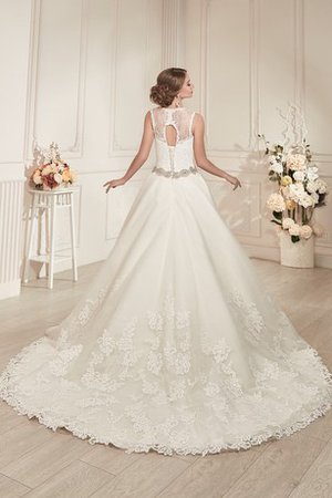 Robe de mariée avec perle col u profond appliques longueur au niveau de sol ligne a - photo 2