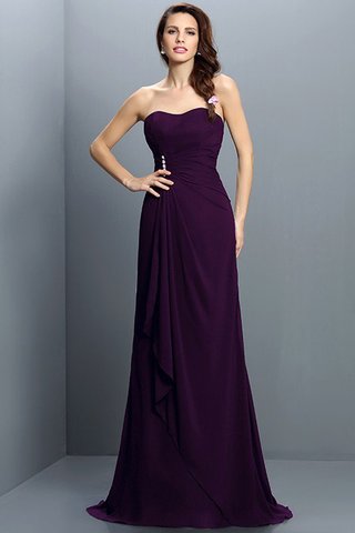 Robe demoiselle d'honneur cordon avec sans manches de bustier avec fronce en chiffon - photo 13