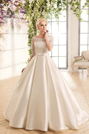 Robe de mariée discrete plissé longue fermeutre eclair boutonné - photo 1