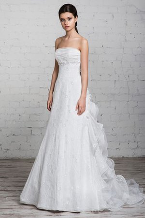 Robe de mariée cordon avec perle manche nulle a-ligne de lotus - photo 1