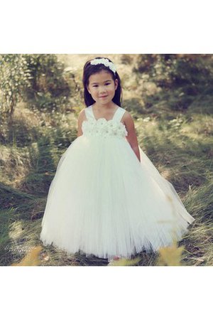 Robe de cortège enfant plissé de mode de bal avec perle en tulle avec ruban - photo 1