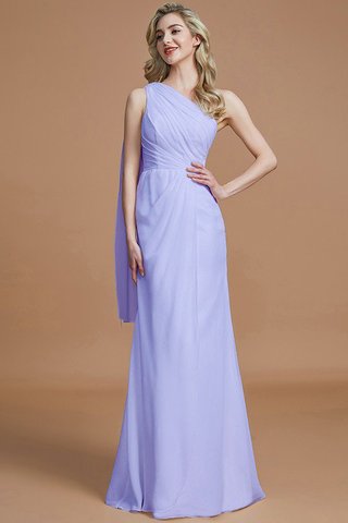 Robe demoiselle d'honneur naturel avec chiffon en forme manche nulle jusqu'au sol - photo 23