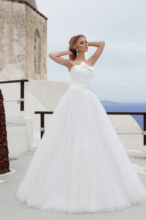 Robe de mariée ligne a en plage appliques de bustier jusqu'au sol - photo 1