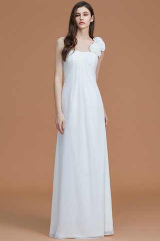 Robe demoiselle d'honneur naturel longueur au ras du sol a-ligne avec chiffon avec fleurs - photo 34