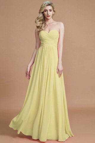 Robe demoiselle d'honneur naturel avec sans manches a-ligne en chiffon jusqu'au sol - photo 13