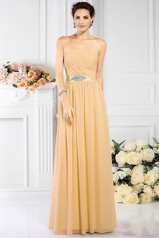 Robe demoiselle d'honneur plissage longue de princesse ligne a avec chiffon - photo 12