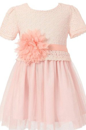 Robe de cortège enfant plissé avec fleurs fermeutre eclair avec ruban ligne a - photo 1