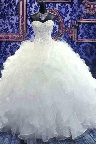 Robe de mariée coupé avec sans manches avec perle cordon naturel - photo 1
