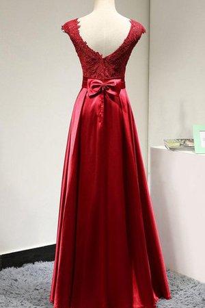 Robe demoiselle d'honneur longue ceinture avec nœud à boucles fermeutre eclair en satin - photo 2