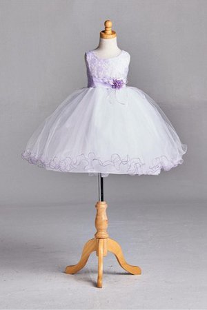 Robe de cortège enfant plissé naturel de lotus en tulle encolure ronde - photo 1