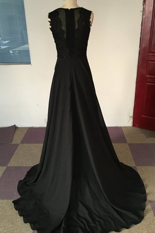 Robe de soirée en satin de traîne courte manche nulle ligne a col u profond - photo 2