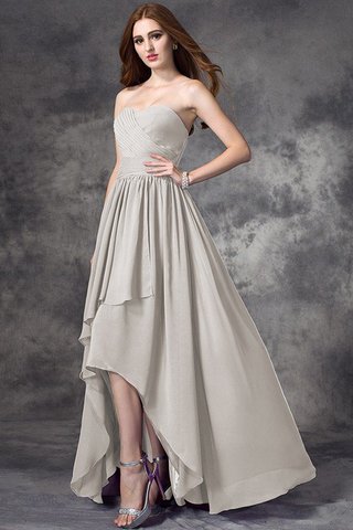 Robe demoiselle d'honneur naturel haut bas avec zip avec chiffon col en forme de cœur - photo 19