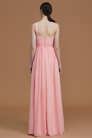 Robe demoiselle d'honneur naturel avec sans manches ligne a ruché d'épaule asymétrique - photo 36