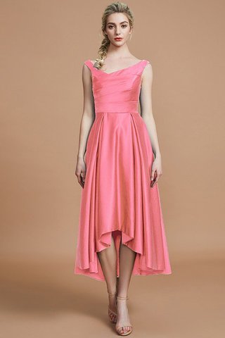 Robe demoiselle d'honneur en satin de princesse asymétrique ligne a v encolure - photo 33