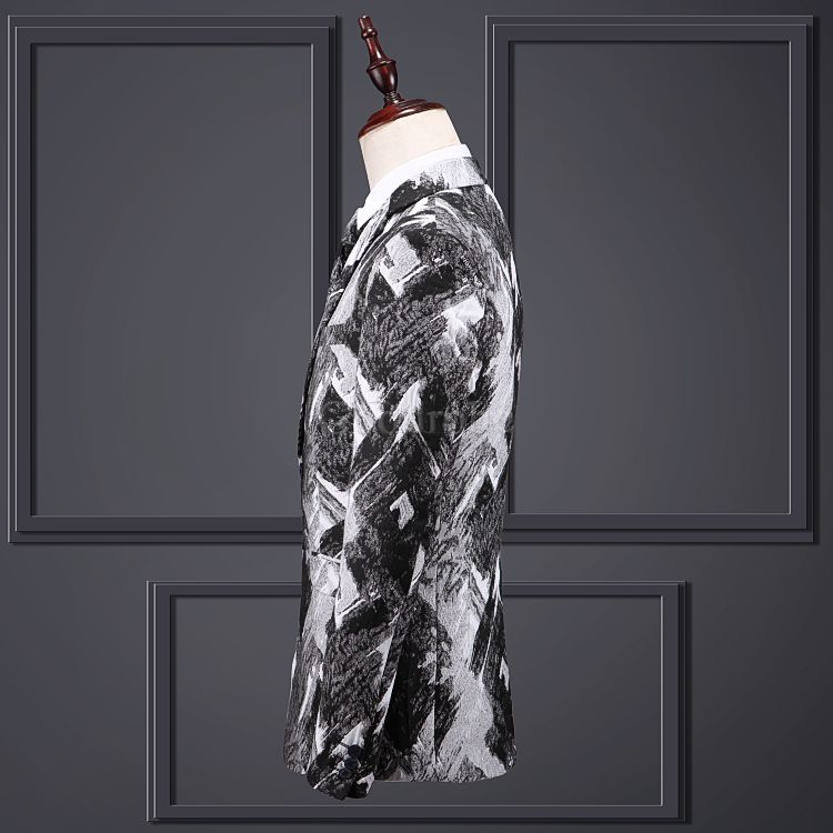 Blazer vintage imprimé hommes robe de mariée smoking scène asiatique taille