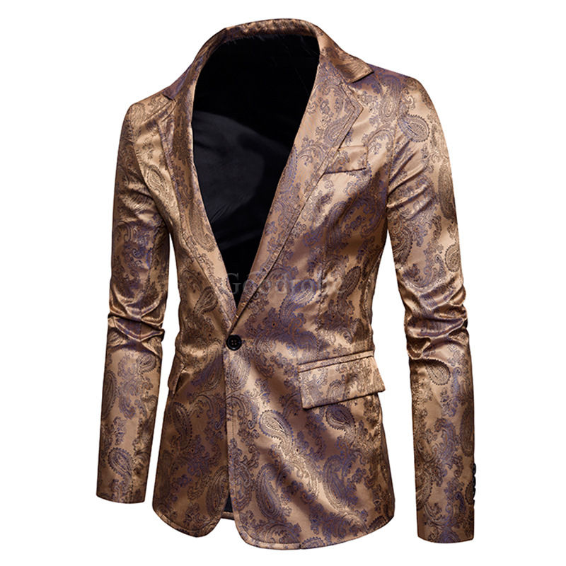 Printemps mode imprimer fleur slim convient blazers veste manteau