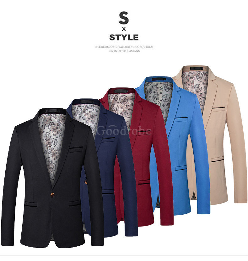 Et automne veste blazer slim fit hommes costume