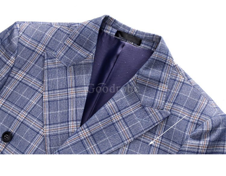 D'affaires blazers plaid automne 3 pièces costume hommes grande taille